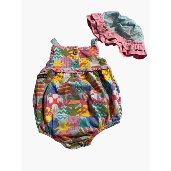 Matilda Jane Pineapple Bubble Romper With Matching Hat Size 6-12 months Excellen - Picture 5 of 7